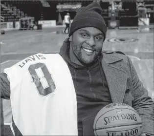  ?? JOE GIBBONS/THE TELEGRAM ?? Former NBA star Glen Davis poses on the court at Mile One Centre after officially signing with the St. John’s Edge Thursday afternoon.