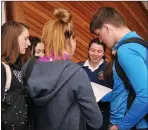  ??  ?? Post match analysis at Pobalscoil Chorca Dhuibhne on Leaving Cert maths.