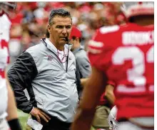  ?? AP 2017 ?? OSU coach Urban Meyer said last week at BigTen media dayshe didn’t know about a 2015 domestic abuse allegation against former assistant coach Zach Smith until the night before he was asked about it.