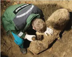  ?? Foto: dpa ?? Torsten Kresse vom Kampfmitte­lbeseitigu­ngsdienst Sachsen-Anhalt im Einsatz