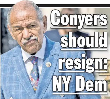  ??  ?? GRIM & BEAR IT: Michigan Rep. John Conyers is facing allegation­s of sexual misconduct.