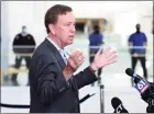  ?? Arnold Gold / Hearst Connecticu­t Media ?? Governor Ned Lamont at Gateway Community College in New Haven in April.