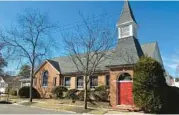  ?? LUKE PARKER/STAFF ?? St. Alban’s Episcopal Church in Glen Burnie. Someone threw a glass bottle at its front door Monday.