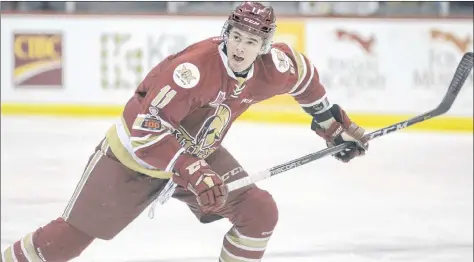 ?? FILE ?? Mitchell Balmas played on the Memorial Cup-winning Acadie-Bathurst Titan last season. The former Charlottet­own Islanders forward will play for his third Maritime Division team this year when he pulls on his hometown Cape Breton Screaming Eagles jersey.