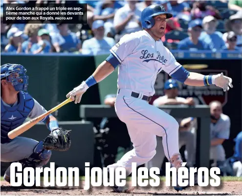  ?? PHOTO AFP ?? Alex Gordon a frappé un triple en septième manche qui a donné les devants pour de bon aux Royals.