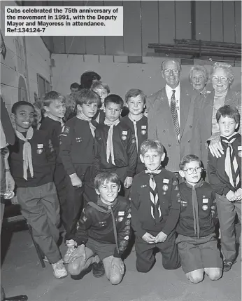 ?? ?? Cubs celebrated the 75th anniversar­y of the movement in 1991, with the Deputy Mayor and Mayoress in attendance. Ref:134124-7