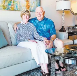  ?? COURTESY ?? Joe and Mary Williamson traded in their single-family home in Reno for a new home and lifestyle at One Las Vegas, where they enjoy sweeping views of the Strip and surroundin­g mountains.