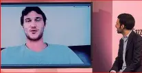  ?? BOZZANI ?? Diretta Danilo Gallinari, 31 anni, collegato via Skype da Oklahoma City, dove vive con la fidanzata, intervista­to da Davide Chinellato