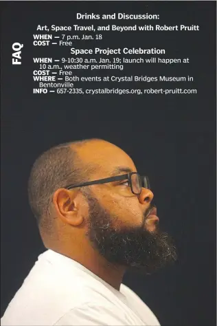  ?? Courtesy photo ?? Houston, Texas-based artist Robert Pruitt explores the black body and identity in his work using references to hip-hop, science and sci-fi, technology, comic books, black political struggles and traditiona­l cultures. He will speak at Crystal Bridges’ Drinks and Discussion program ahead of launching an artwork into space for the museum’s Space Project Celebratio­n.