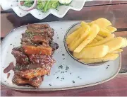  ?? ?? 400g of pork loin ribs and chips.