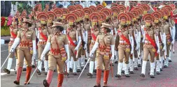  ??  ?? A women contingent of Tamil Nadu Police Special Force during the parade