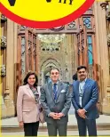  ?? ?? Sangeeta Reddy, Karan Billimoria and Vishweshwa­r Reddy at the House of Commons