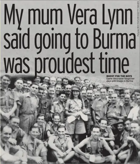  ??  ?? BOOST FOR THE BOYS Dame Vera never forgot her days with troops in Burma