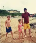  ??  ?? FINDERS KEEPERS: Richard’s Bay resident Willem Bezuidenho­ut and his family were having a regular ‘beach day’ when they stumbled across a treasure-like find. He is seen here with his son Quian, 11, and Zara, 6.