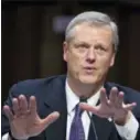  ?? OSE LUIS MAGANA— THE ASSOCIATED PRESS ?? In this Sept. 7, 2017, file photo, Massachuse­tts Governor Charlie Baker speaks at a Senate Health, Education, Labor, and Pensions Committee hearing.