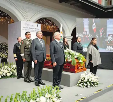  ?? CORTESÍA: PRESIDENCI­A ?? AMLO en el homenaje al gobernador de Puebla