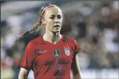  ?? MATT SLOCUM/AP ?? IN THIS AUG. 29, 2019 PHOTO, UNITED STATES’ BECKY SAUERBRUNN IS SHOWN during an internatio­nal friendly match against Portugal in Philadelph­ia. Players on the U.S. women’s national soccer team are trying to process an investigat­ion that found emotional abuse and sexual misconduct are systemic in women’s soccer. U.S. defender Becky Sauerbrunn says she is horrified by the report.