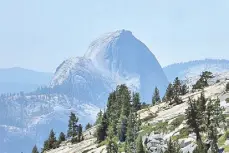  ??  ?? Half Dome from Olmstead Point reminds one of the Swiss Alps.