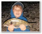  ??  ?? Oscar Male bagged himself this 1lb 2oz gilthead bream when he fished a shore mark in Dorset. The five-year-old, from Ilminster, Somerset, used a two-hook flapper rig baited with ragworms.