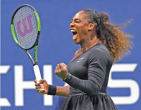  ?? USA Today Sports ?? Serena Williams celebrates a winner against Magda Linette of Poland in a first round match on day one of the US Open at USTA Billie Jean King National Tennis Center.