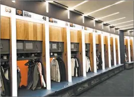  ?? JOSE M. OSORIO/CHICAGO TRIBUNE ?? Lockers will be spaced out this year to help Bears players practice social distancing.