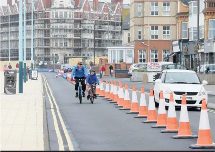  ??  ?? New road layout on Whitley Bay sea front