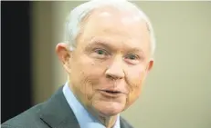  ?? STEVE HELBER/ASSOCIATED PRESS ?? Attorney General Jeff Sessions is poised to retighten what the Obama administra­tion relaxed on drug control.