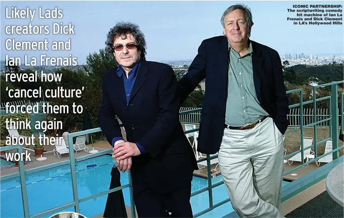  ??  ?? ICONIC PARTNERSHI­P: The scriptwrit­ing comedy hit machine of Ian La Frenais and Dick Clement in LA’s Hollywood Hills