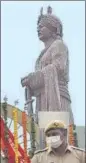  ?? HT ARCHIVE ?? Chief minister Yogi Adityanath unveiled the 15foot statue of King Mihir Bhoj, in Greater Noida on September 22.