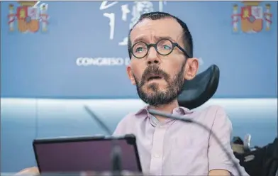  ?? ?? El portavoz de Unidas Podemos en el Congreso, Pablo Echenique.