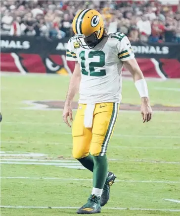  ?? RICK SCUTERI/AP ?? Packers QB Aaron Rodgers is facing backlash for misleading reporters on his COVID-19 vaccinatio­n status.