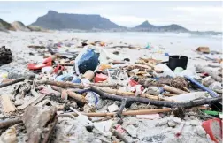  ?? PICTURE: DAVID RITCHIE/AFRICAN NEWS AGENCY (ANA) ?? FLOTSAM: Litter piles up at Lagoon Beach in Milnerton, reportedly from ships entering Cape Town Harbour.