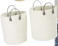  ??  ?? Set of two handled cotton rope baskets £34.99, Very.co.uk