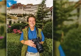  ?? COURTESY ?? Photograph­er Blaine Harrington III outside the Potala Palace in Lhasa, Tibet, China, in 2013. Harrington, who has taken more than 500,000 photos over his five-decade career, pursues internet users who have posted his photos without paying for them.