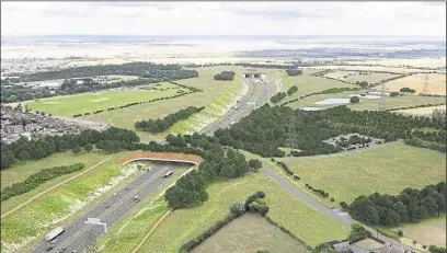 ?? Picture: National Highways ?? The latest artist impression of how the proposed Lower Thames Crossing approach in Kent would look
