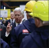  ??  ?? Defence Secretary Michael Fallon MP at BAE Systems in Govan to announce the deal