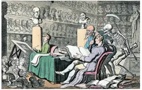  ?? wellcomeco­llection.org ?? • El tiempo y la muerte, por Thomas Rowlandson, 1816.