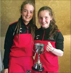  ??  ?? Laochra Óg’s Roisín Murphy and Ava O’Connell who took part in the All-Ireland Camogie Blitz final in Dublin.