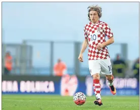  ?? File, Darko Bandic / AP ?? Croatia’s Luka Modric will be well-rested and fully focused when Croatia attempts to secure a World Cup spot in the playoffs against Greece beginning on Thursday.