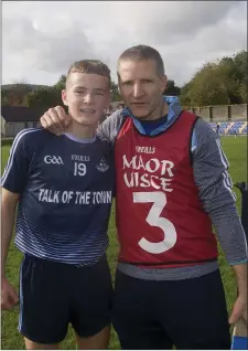  ??  ?? Austin Brennan and Pat Brennan after the Minor ‘A’ hurling final.