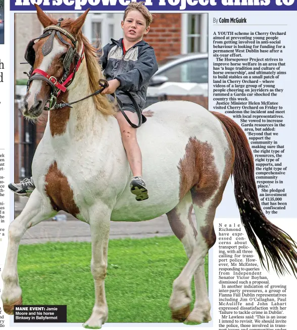  ?? ?? MANE EVENT: Jamie Moore and his horse Binksey in Ballyfermo­t