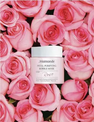  ?? pictures courtesy of MaMonde ?? The Petal Purifying Bubble Mask is suitable for dry, dull and fatigued skin.