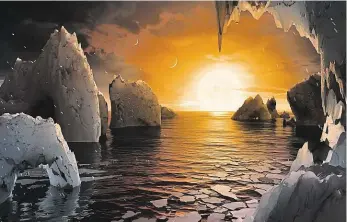  ?? Foto: Reuters ?? Takhle to tam vypadá NASA zveřejnila ilustraci, jak by mohl vypadat povrch jedné ze tří nově objevených exoplanet, na kterých jsou podmínky pro život.
