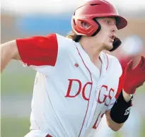  ??  ?? Crown Point’s Cal Curiel heads to first base on his two-run single.