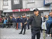  ?? MEHMET GUZEL / ASSOCIATED PRESS ?? Turkish police cordon off an area Monday in Istanbul near an undergroun­d parking lot where authoritie­s found a vehicle reportedly belonging to the Saudi Consulate and left behind two weeks ago.