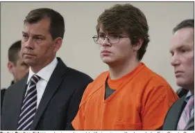  ?? (AP/The Buffalo News/Derek Gee) ?? Payton Gendron listens as he is sentenced to life in prison without parole by Erie County Court Judge Susan Eagan on Wednesday in Buffalo, N.Y.