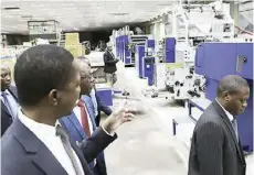  ??  ?? President Lungu touring Government Printers in Lusaka