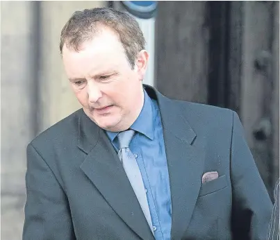  ??  ?? Iomhar MacKenzie leaves Perth Sheriff Court after being sentenced yesterday.