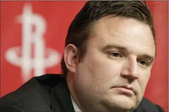  ?? PAT SULLIVAN — THE ASSOCIATED PRESS FILE ?? Houston Rockets general manager Morey tried to defuse the rapidly growing fallout over his deleted tweet that showed support for Hong Kong anti-government protesters, saying he did not intend to offend any of the team’s Chinese fans or sponsors.