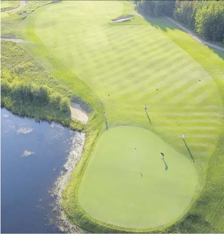  ??  ?? The No. 11 hole at Blackhawk Golf Club was the consensus No. 1 pick among city golf aficionado­s listing the top 10 golf holes in the region. It has a “beautiful elevation change with a demanding approach,” says Joshua Davison.